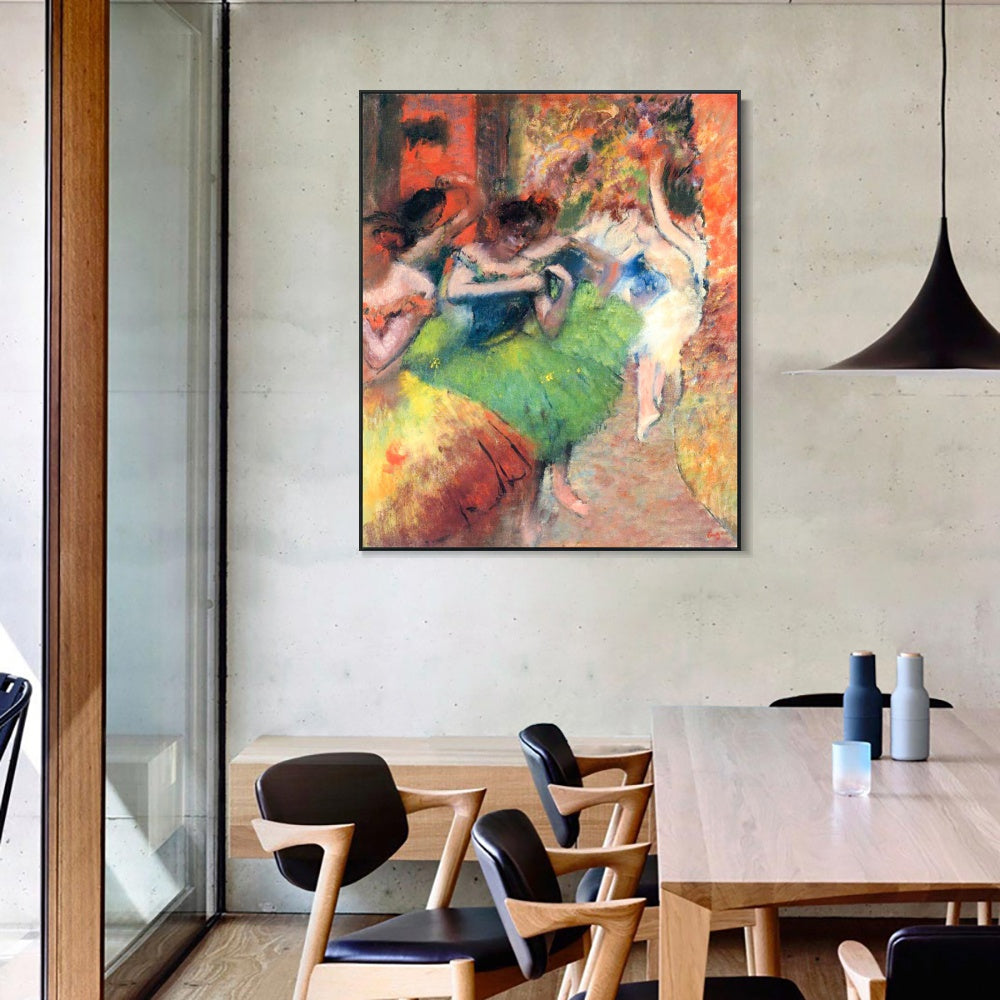 INVIN ART Framed Canvas Giclee Print Art Dancers in the Wings,circa 1885 by Edgar Degas Wall Art