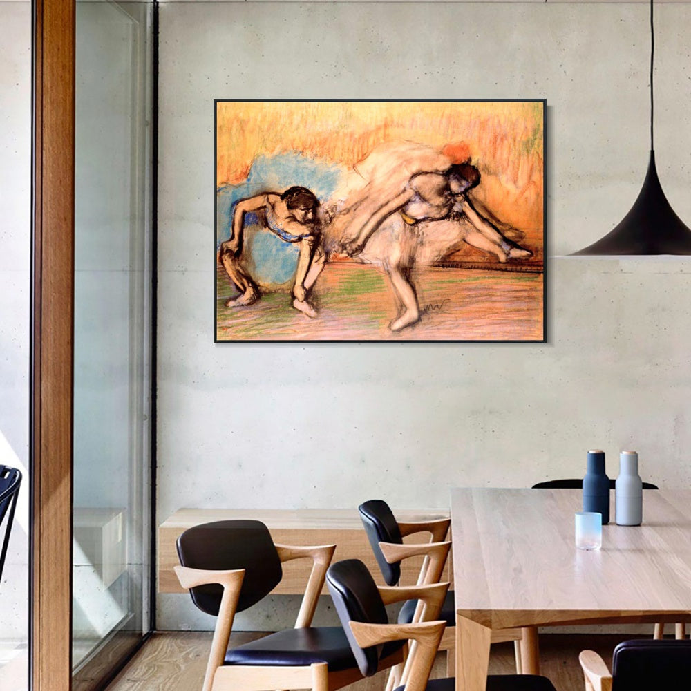 INVIN ART Framed Canvas Giclee Print Art Dancers Resting, circa 1896 by Edgar Degas Wall Art