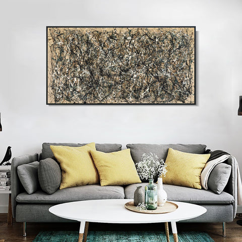 INVIN ART Framed Canvas Giclee Print Art One Number 31, 1950 by Jackson Pollock Wall Art Living Room Home Office Decorations