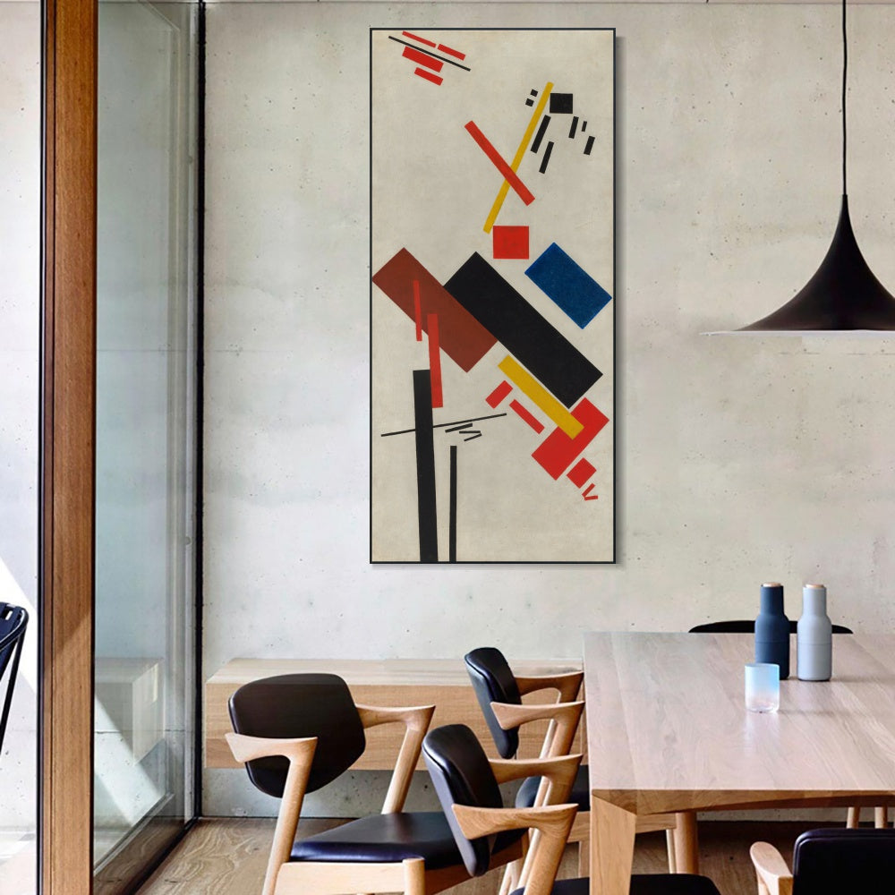 INVIN ART Framed Canvas Giclee Print Art Howse Under Construction by Kasimir Malevich Wall Art Living Room Home Office Decorations