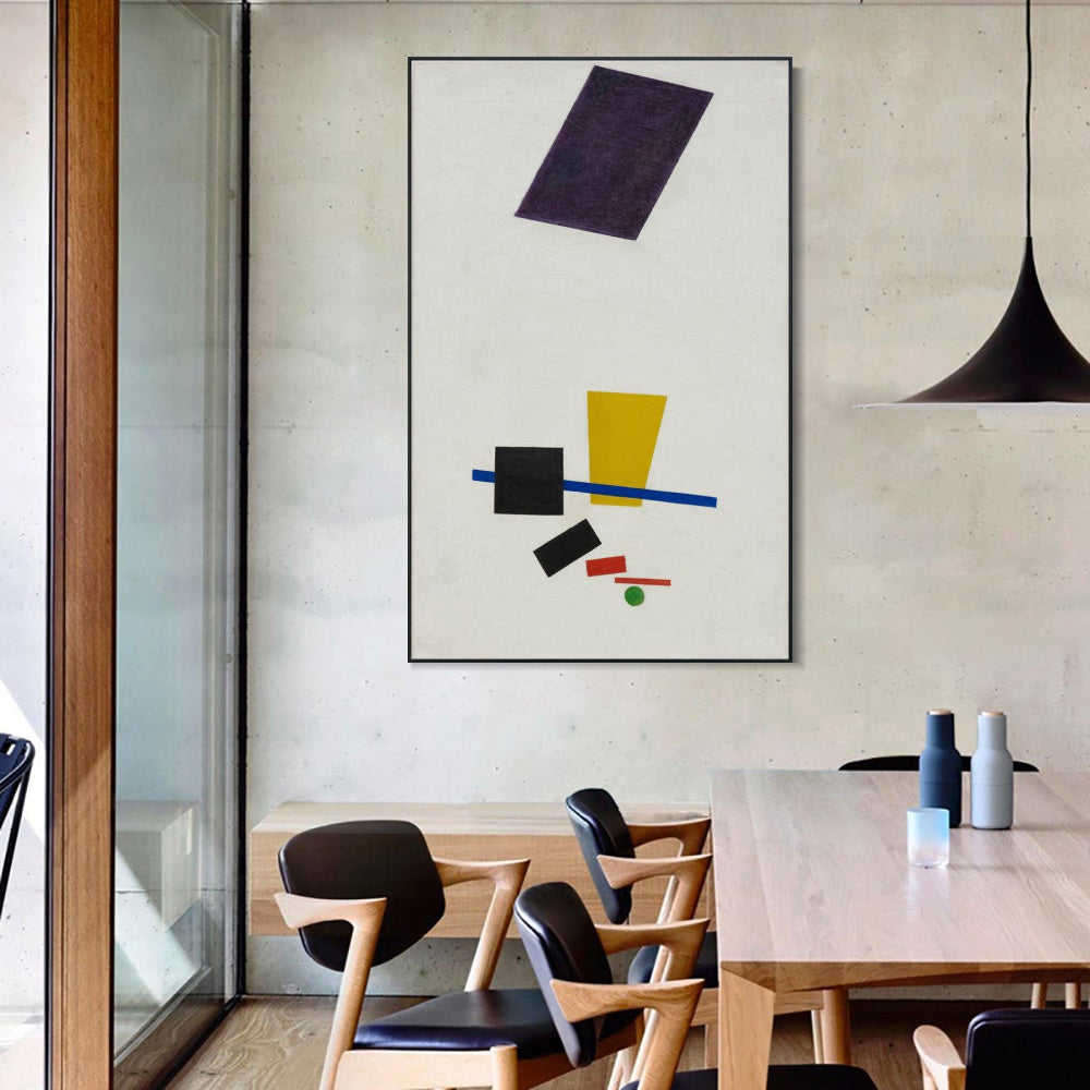 INVIN ART Framed Canvas Giclee Print Art Painterly Realism of a Football Player Color Masses in the 4th Dimension by Kasimir Malevich Wall Art Living Room Home Office Decorations