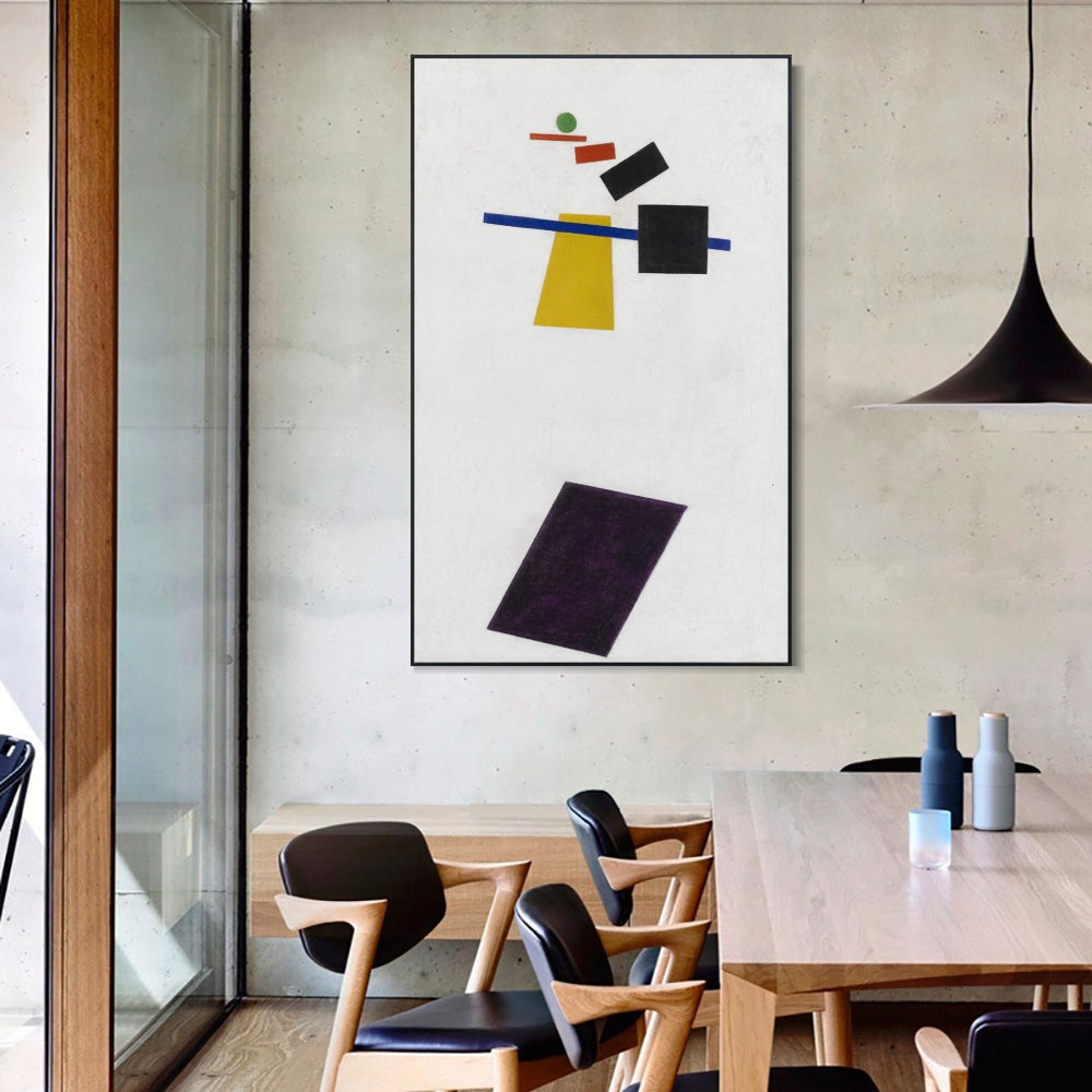 INVIN ART Framed Canvas Giclee Print Art Suprematism,Soccer Player in the Fourth Dimension by Kasimir Malevich Wall Art Living Room Home Office Decorations