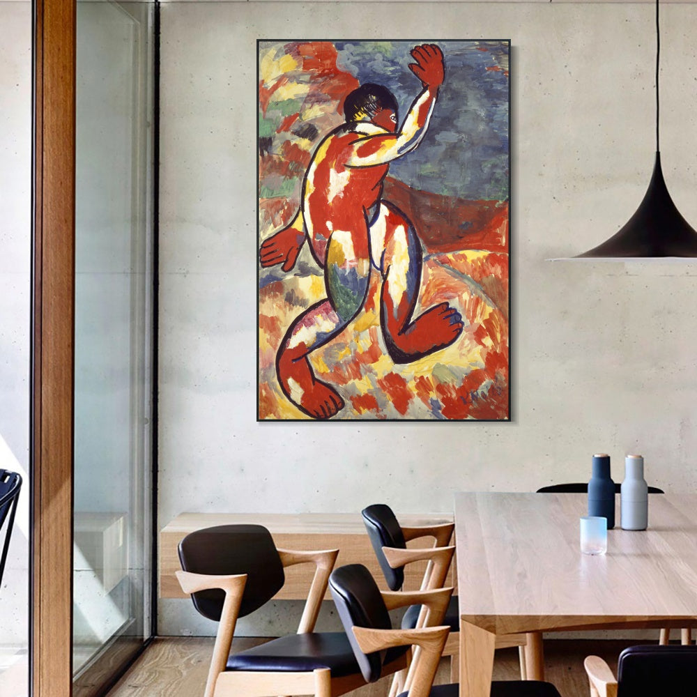 INVIN ART Framed Canvas Giclee Print Art Bather by Kasimir Malevich Wall Art Living Room Home Office Decorations