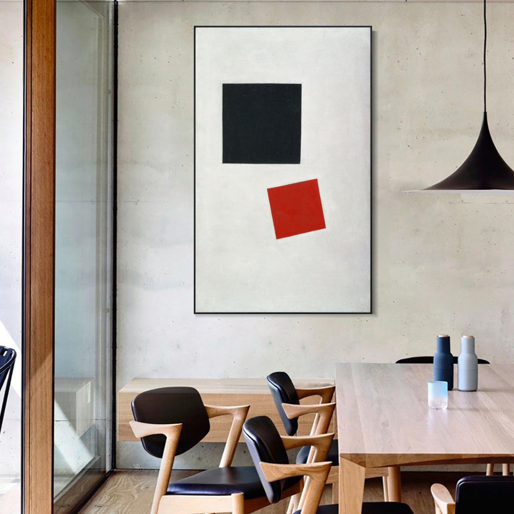 INVIN ART Framed Canvas Giclee Print Art Color Masses in The Fourth Dimension by Kasimir Malevich Wall Art Living Room Home Office Decorations