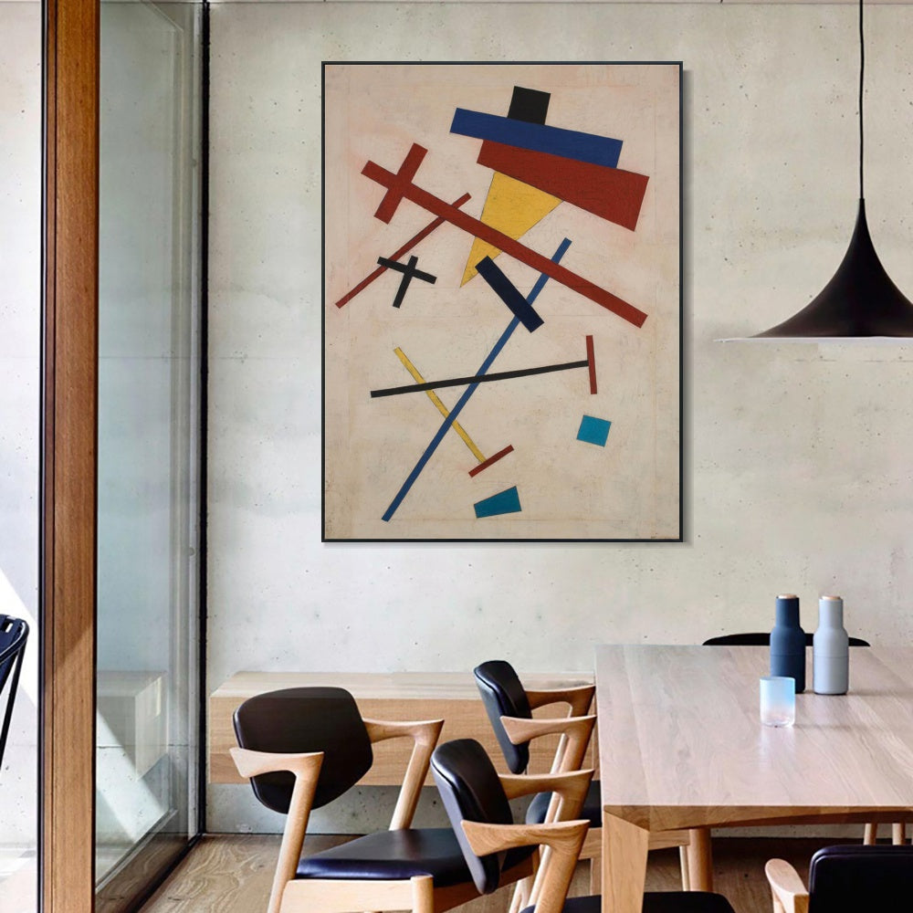 INVIN ART Framed Canvas Giclee Print Art Series#059 by Kasimir Malevich Wall Art Living Room Home Office Decorations