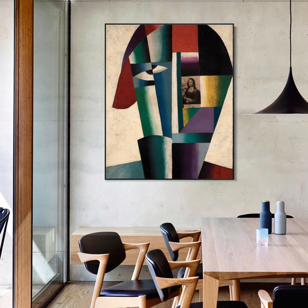 INVIN ART Framed Canvas Giclee Print Art Series#060 by Kasimir Malevich Wall Art Living Room Home Office Decorations