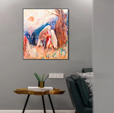INVIN ART Framed Canvas Series#030 by Odilon Redon Wall Art Living Room Home Office Decorations