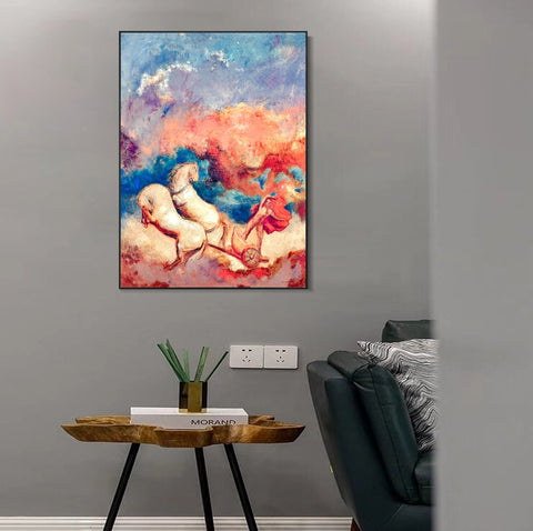 INVIN ART Framed Canvas Series#039 by Odilon Redon Wall Art Living Room Home Office Decorations