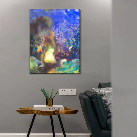 INVIN ART Framed Canvas Series#040 by Odilon Redon Wall Art Living Room Home Office Decorations