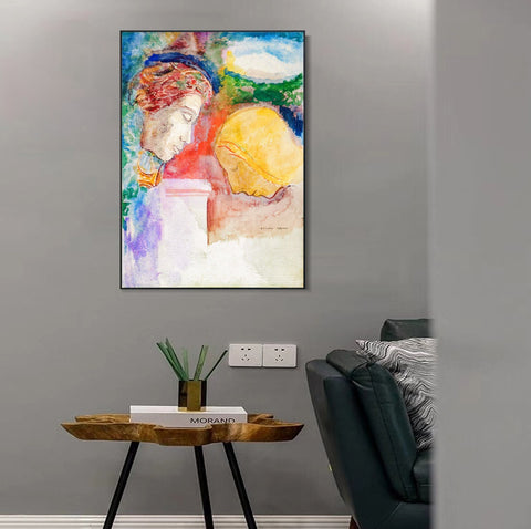 INVIN ART Framed Canvas Series#044 by Odilon Redon Wall Art Living Room Home Office Decorations