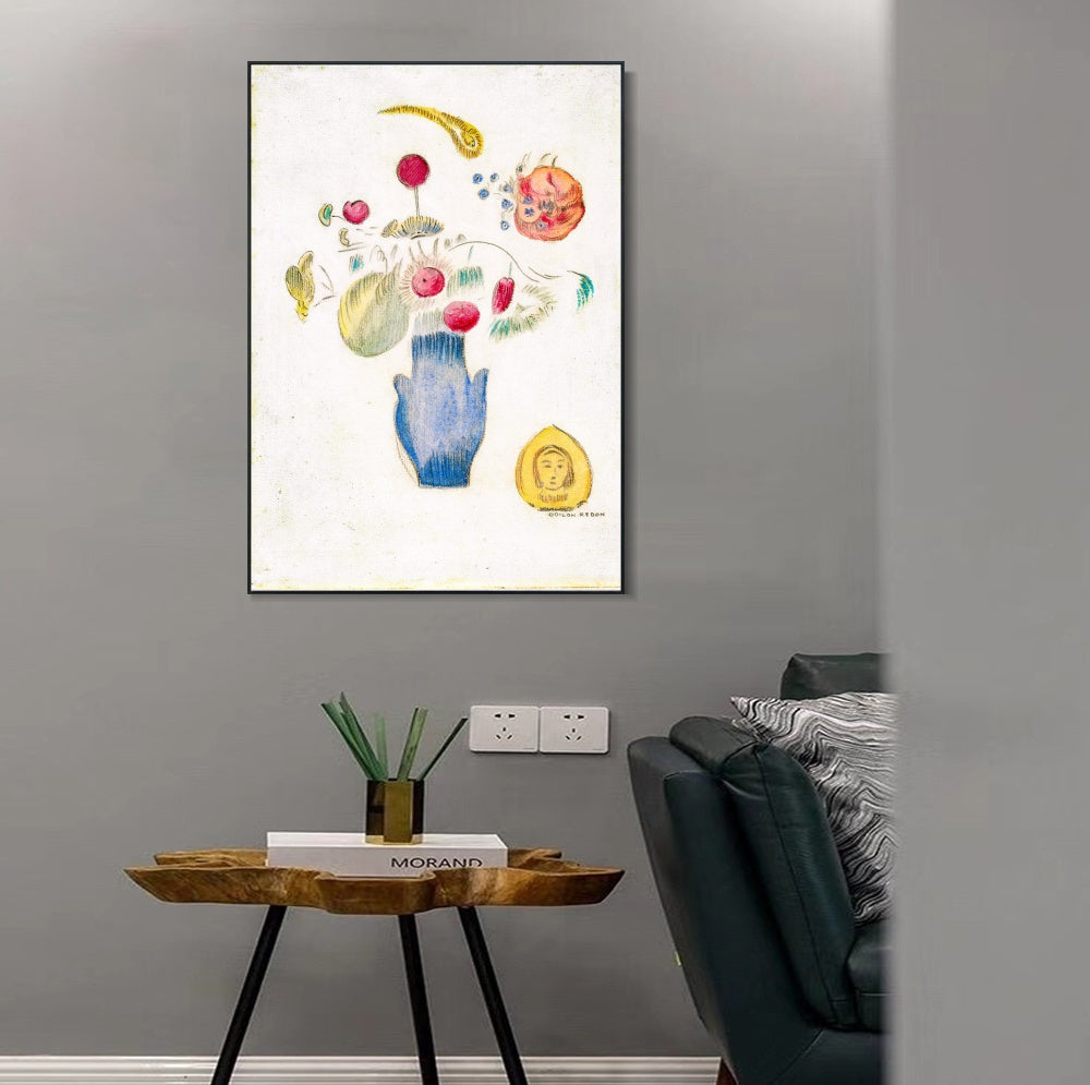INVIN ART Framed Canvas Series#045 by Odilon Redon Wall Art Living Room Home Office Decorations