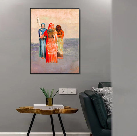 INVIN ART Framed Canvas Series#049 by Odilon Redon Wall Art Living Room Home Office Decorations