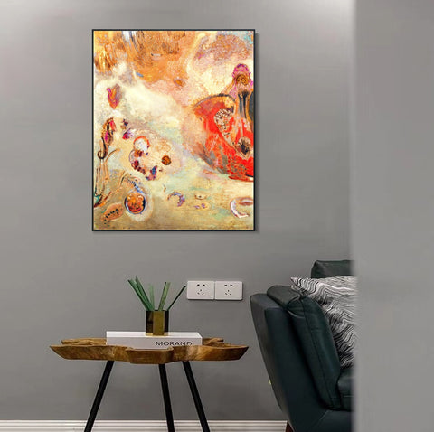 INVIN ART Framed Canvas Series#051 by Odilon Redon Wall Art Living Room Home Office Decorations