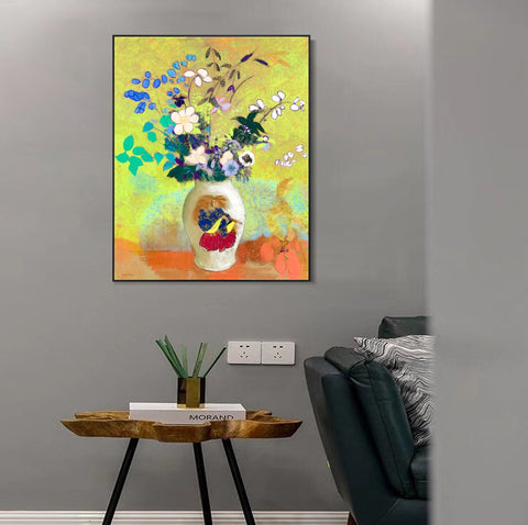 INVIN ART Framed Canvas Series#052 by Odilon Redon Wall Art Living Room Home Office Decorations