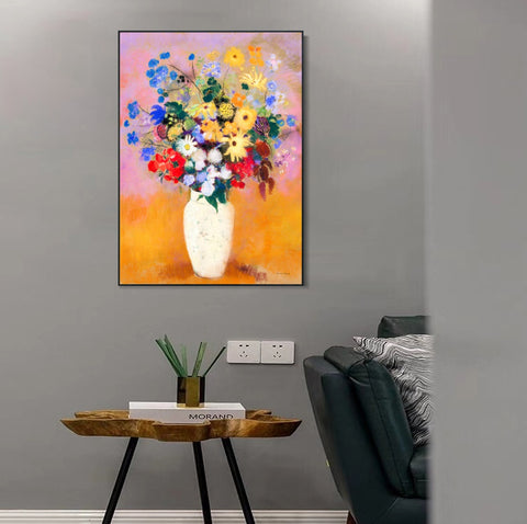 INVIN ART Framed Canvas Series#054 by Odilon Redon Wall Art Living Room Home Office Decorations