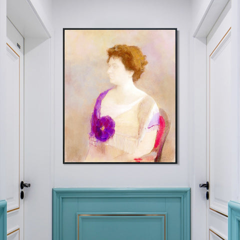 INVIN ART Framed Canvas Series#062 by Odilon Redon Wall Art Living Room Home Office Decorations