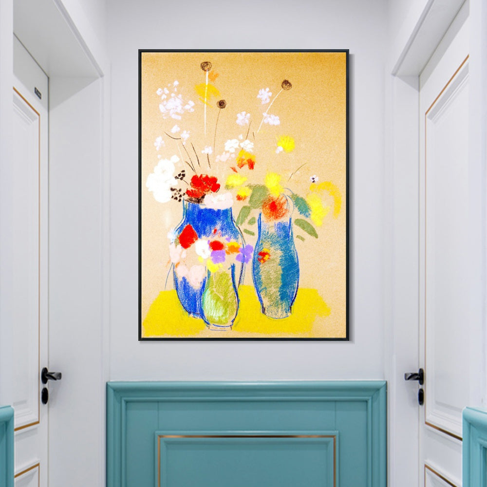 INVIN ART Framed Canvas Series#080 by Odilon Redon Wall Art Living Room Home Office Decorations