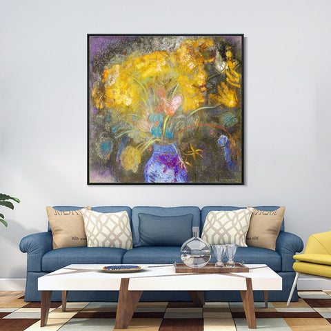 INVIN ART Framed Canvas Series#083 by Odilon Redon Wall Art Living Room Home Office Decorations