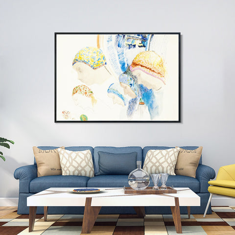 INVIN ART Framed Canvas Series#087 by Odilon Redon Wall Art Living Room Home Office Decorations