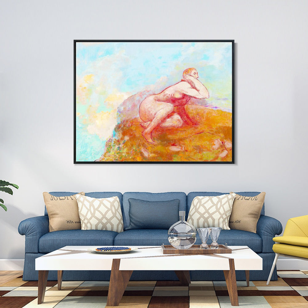 INVIN ART Framed Canvas Series#088 by Odilon Redon Wall Art Living Room Home Office Decorations