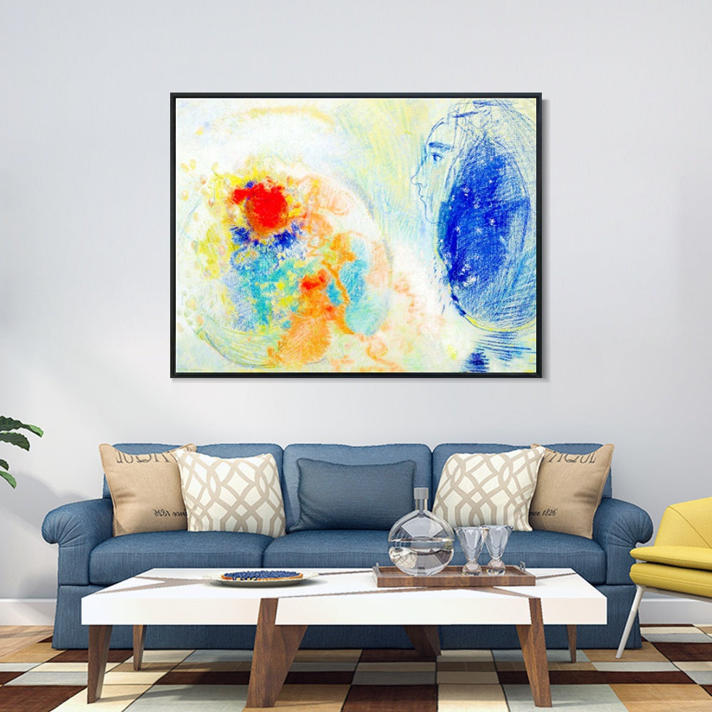 INVIN ART Framed Canvas Series#091 by Odilon Redon Wall Art Living Room Home Office Decorations
