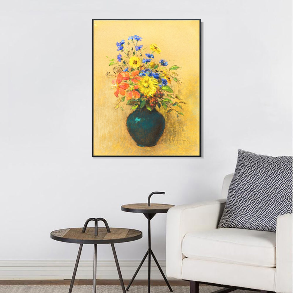 INVIN ART Framed Canvas Series#095 by Odilon Redon Wall Art Living Room Home Office Decorations