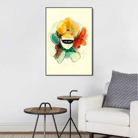 INVIN ART Framed Canvas Series#105 by Odilon Redon Wall Art Living Room Home Office Decorations