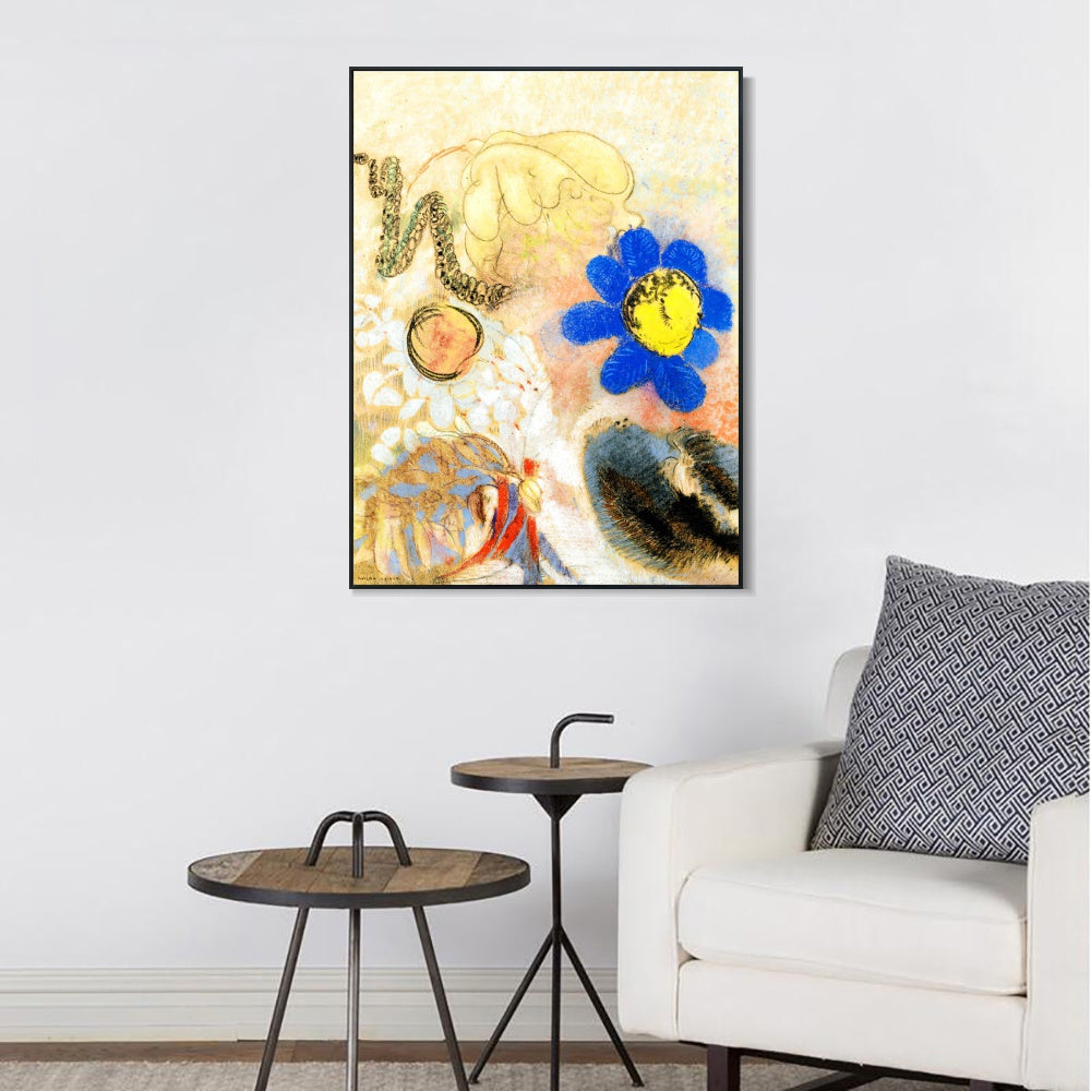 INVIN ART Framed Canvas Series#109 by Odilon Redon Wall Art Living Room Home Office Decorations