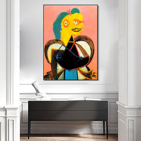 INVIN ART Framed Canvas Giclee Print Art 1937 Portrait de Lee Miller by Pablo Picasso Wall Art Living Room Home Office Decorations