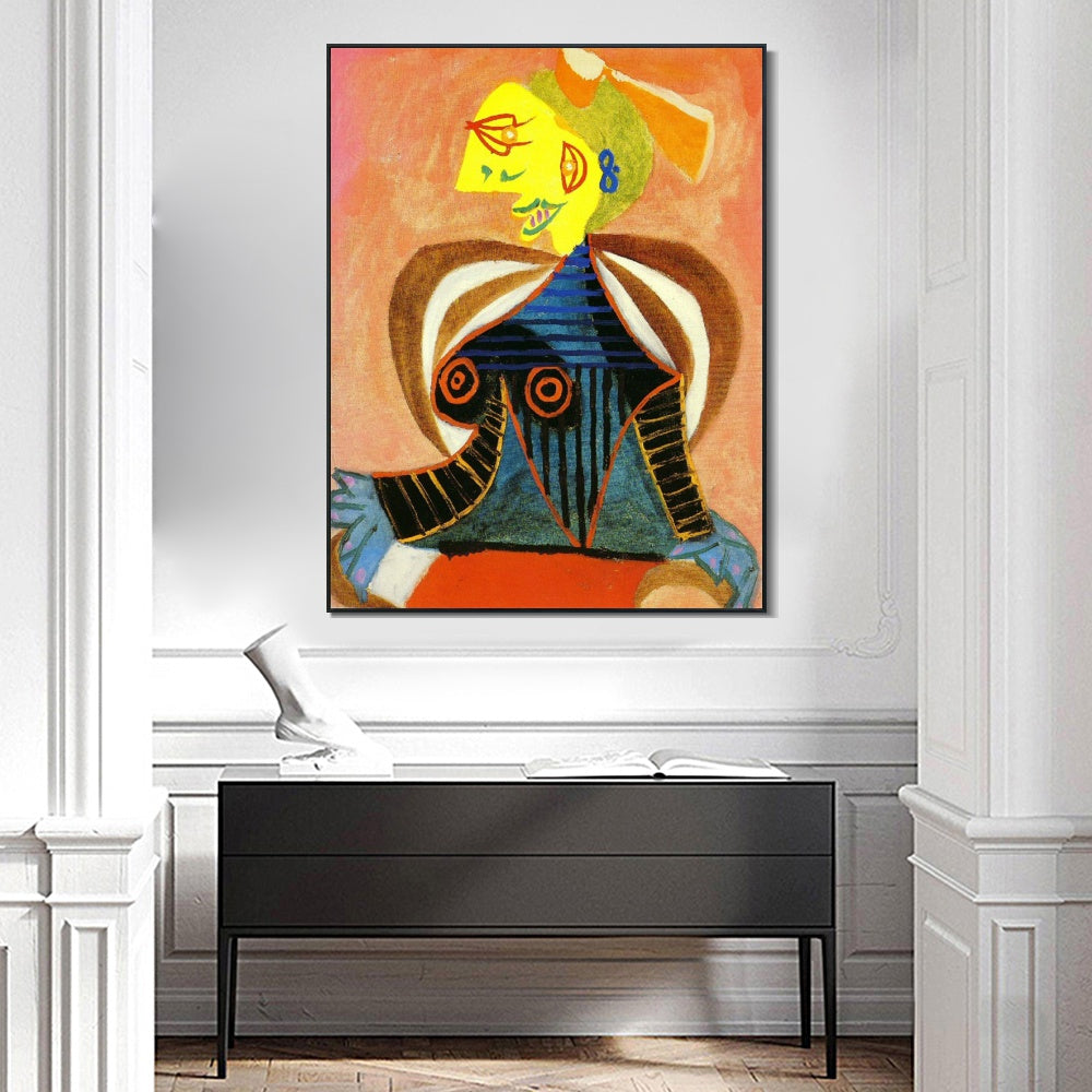 INVIN ART Framed Canvas Giclee Print Art 1937 Portrait de Lee Miller#2 by Pablo Picasso Wall Art
