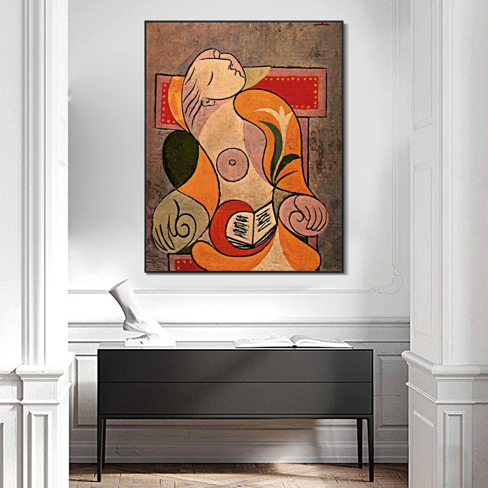 INVIN ART Framed Canvas Giclee Print Art 1932 La lecture by Pablo Picasso Wall Art