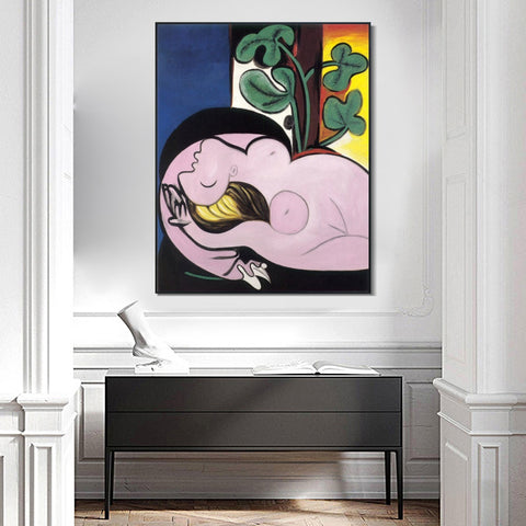 INVIN ART Framed Canvas Giclee Print Art 1932 Nu au fauteuil noir by Pablo Picasso Wall Art Living Room Home Office Decorations
