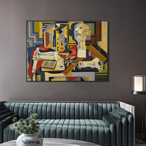 INVIN ART Framed Canvas Giclee Print Art Series#393 by Pablo Picasso Wall Art Living Room Home Office Decorations