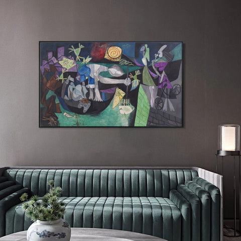 INVIN ART Framed Canvas Giclee Print Art Series#395 by Pablo Picasso Wall Art Living Room Home Office Decorations