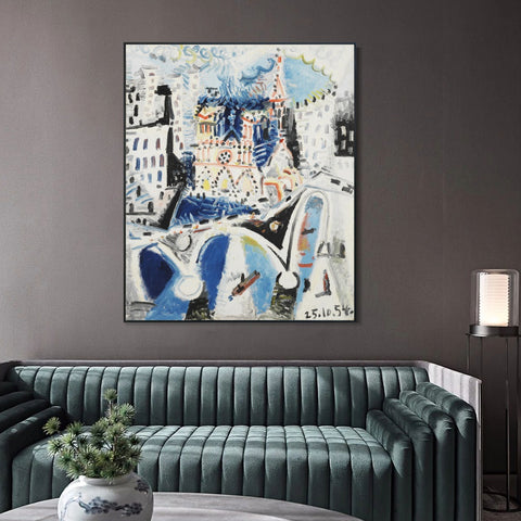 INVIN ART Framed Canvas Giclee Print Art Series#396 by Pablo Picasso Wall Art Living Room Home Office Decorations