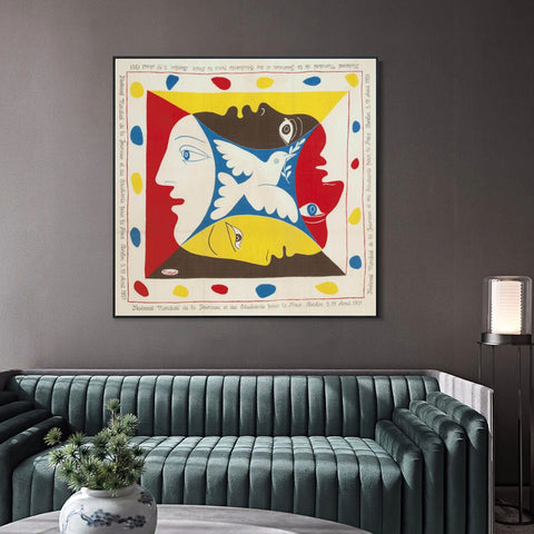 INVIN ART Framed Canvas Giclee Print Art Series#397 by Pablo Picasso Wall Art Living Room Home Office Decorations