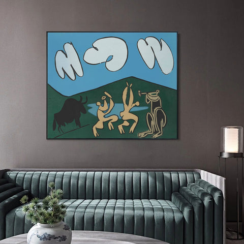 INVIN ART Framed Canvas Giclee Print Art Series#399 by Pablo Picasso Wall Art Living Room Home Office Decorations