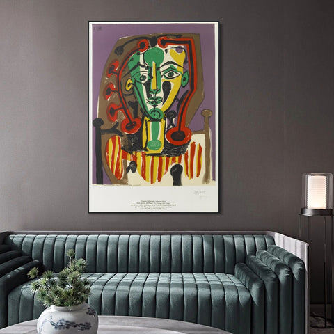 INVIN ART Framed Canvas Giclee Print Art Series#400 by Pablo Picasso Wall Art Living Room Home Office Decorations