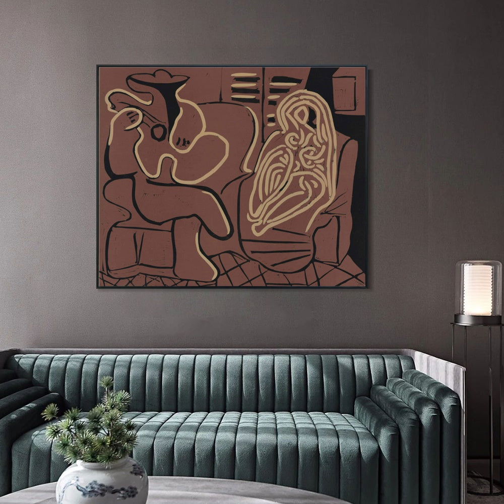 INVIN ART Framed Canvas Giclee Print Art Series#402 by Pablo Picasso Wall Art