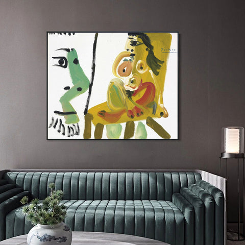 INVIN ART Framed Canvas Giclee Print Art Series#403 by Pablo Picasso Wall Art Living Room Home Office Decorations