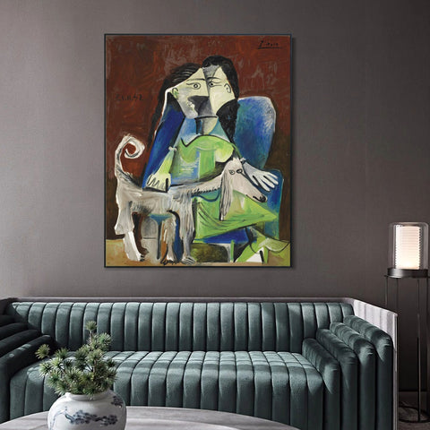 INVIN ART Framed Canvas Giclee Print Art Series#406 by Pablo Picasso Wall Art Living Room Home Office Decorations