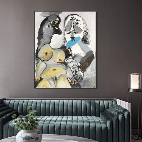 INVIN ART Framed Canvas Giclee Print Art Series#408 by Pablo Picasso Wall Art Living Room Home Office Decorations