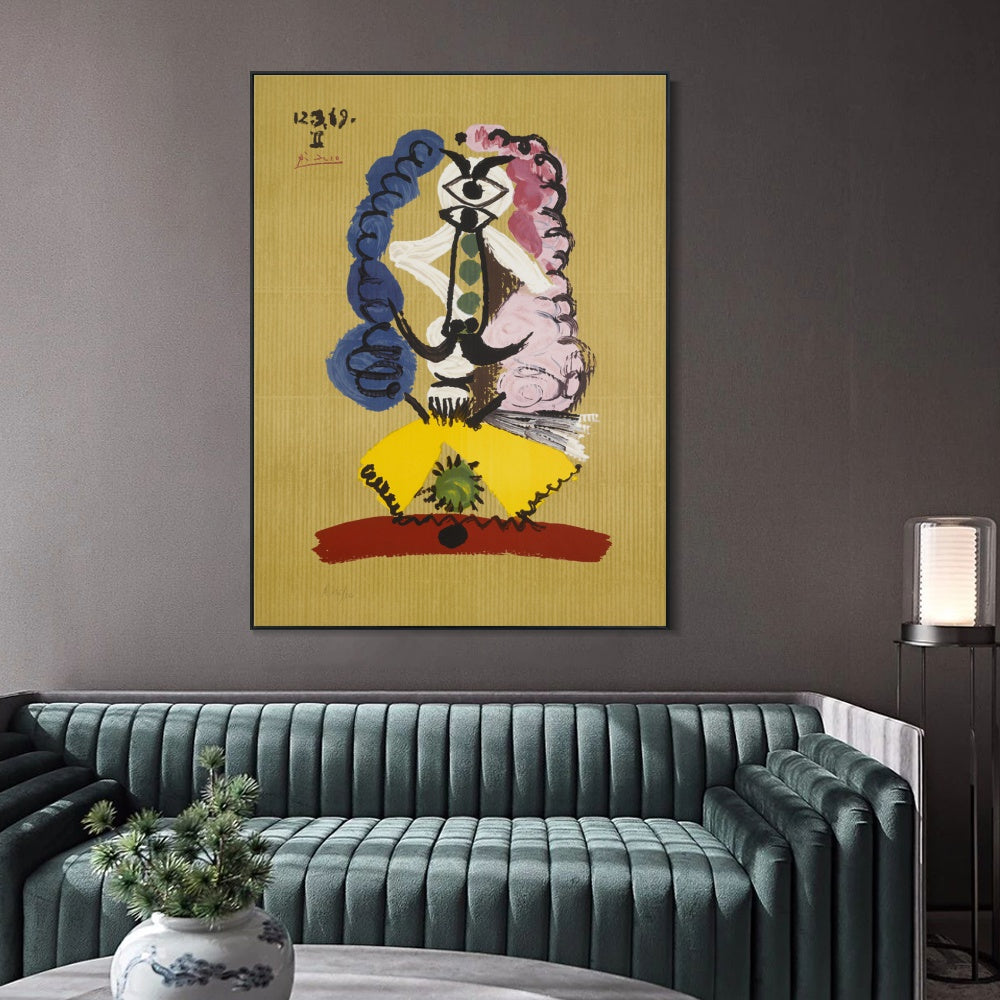 INVIN ART Framed Canvas Giclee Print Art Series#411 by Pablo Picasso Wall Art