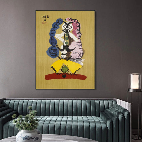 INVIN ART Framed Canvas Giclee Print Art Series#411 by Pablo Picasso Wall Art Living Room Home Office Decorations