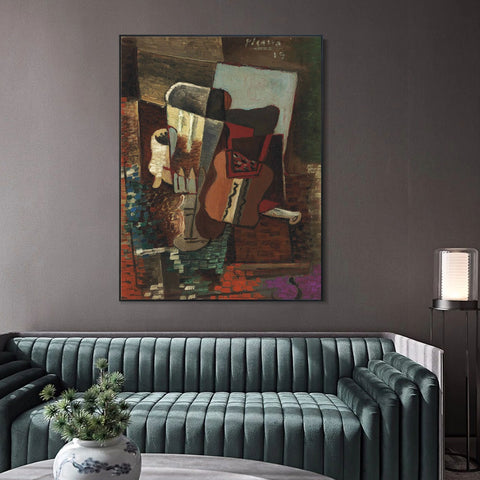 INVIN ART Framed Canvas Giclee Print Art Series#417 by Pablo Picasso Wall Art Living Room Home Office Decorations