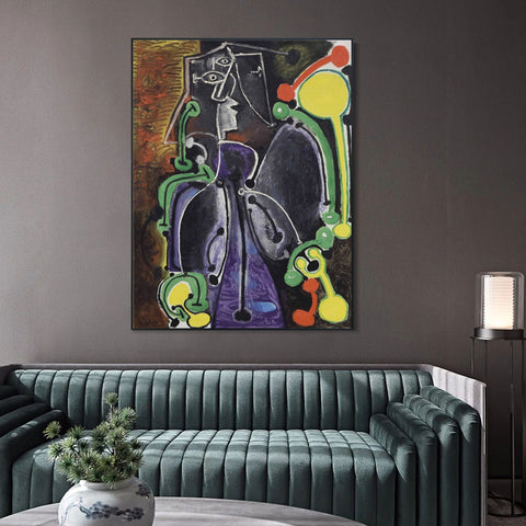 INVIN ART Framed Canvas Giclee Print Art Series#418 by Pablo Picasso Wall Art Living Room Home Office Decorations
