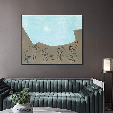 INVIN ART Framed Canvas Giclee Print Art Series#424 by Pablo Picasso Wall Art Living Room Home Office Decorations