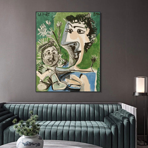 INVIN ART Framed Canvas Giclee Print Art Menton by Pablo Picasso Wall Art Living Room Home Office Decorations