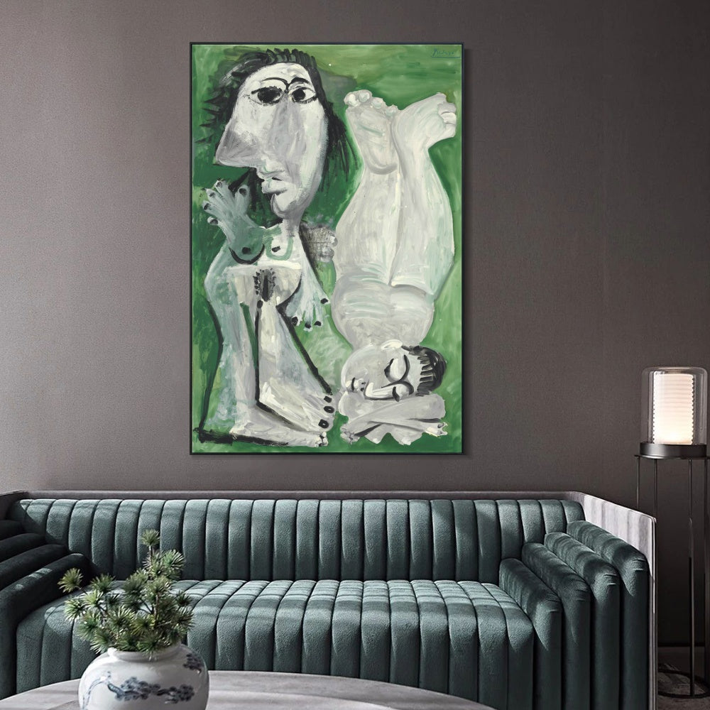 INVIN ART Framed Canvas Giclee Print Art Series#433 by Pablo Picasso Wall Art