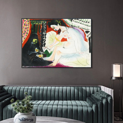 INVIN ART Framed Canvas Giclee Print Art Series#447 by Pablo Picasso Wall Art Living Room Home Office Decorations